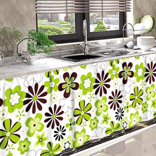 Kitchen Sink Curtain with Non-Ring Design - 70x150cm