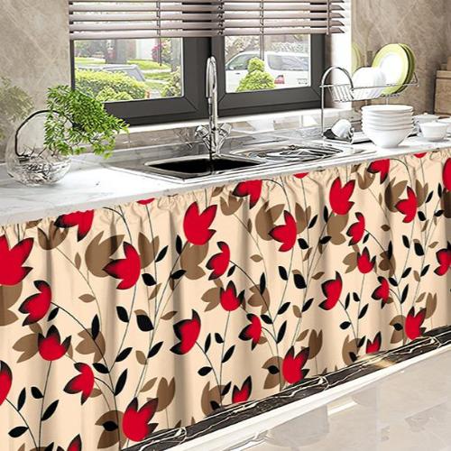 Kitchen Sink Curtain with Non-Ring Design - 70x150cm
