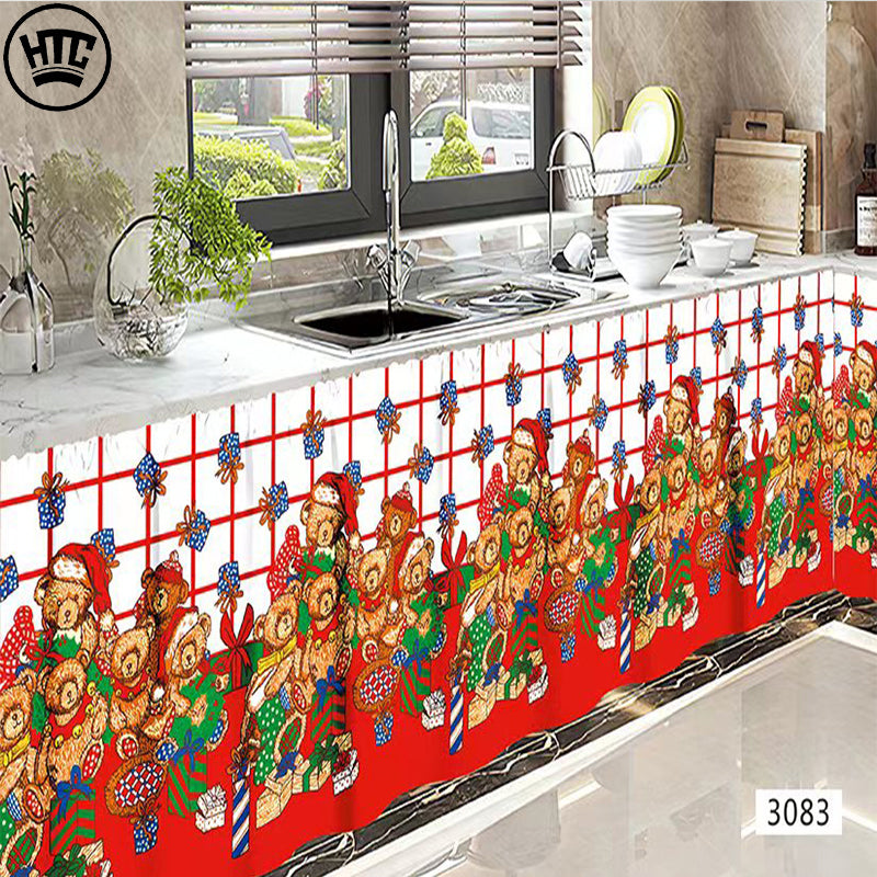 Kitchen Sink Curtain with Non-Ring Design 70x150cm