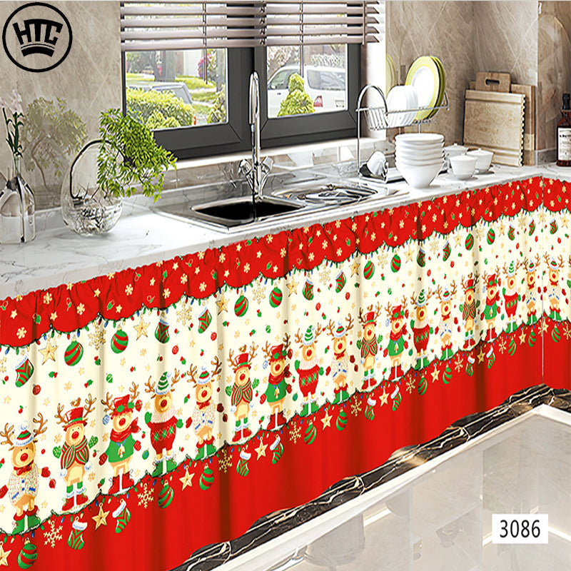 Kitchen Sink Curtain with Non-Ring Design 70x150cm 3086