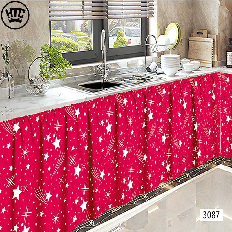 Kitchen Sink Curtain with Non-Ring Design 70x150cm 3087