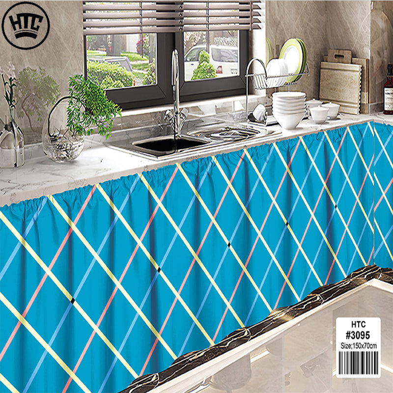 Kitchen Sink Curtain with Non-Ring Design 70x150cm-3095
