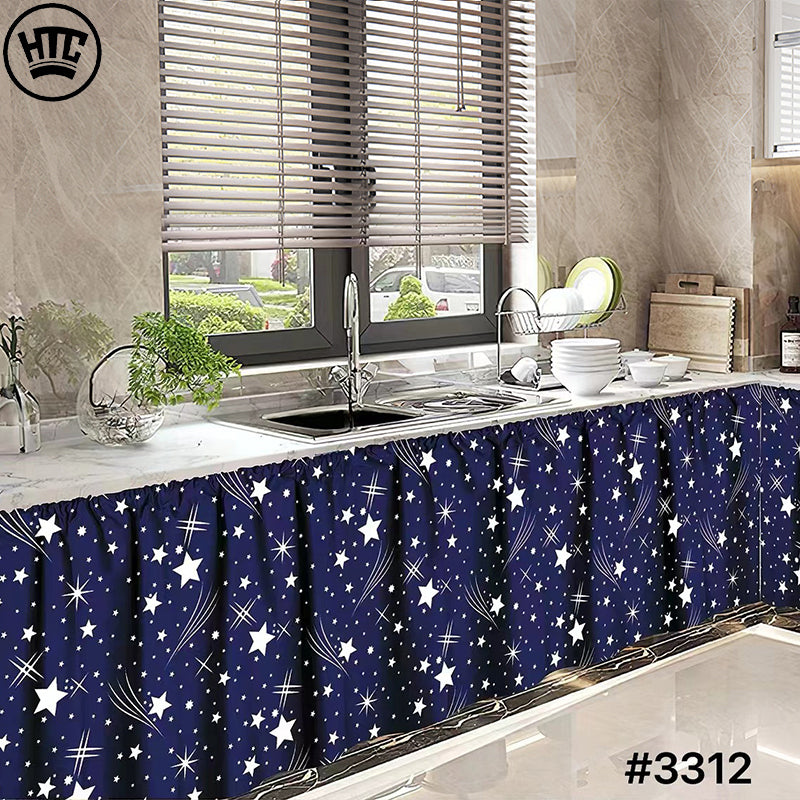 Kitchen Sink Curtain with Non-Ring Design  70x150cm