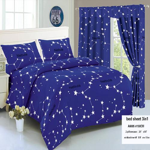 3in1 Bedsheet Set Butterfly Printed Home Living Bedding Bed Sheet Queen Size( 59" * 78")