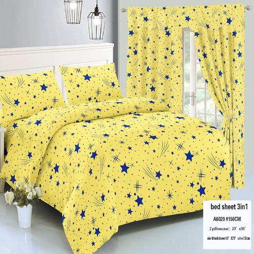 3in1 Bedsheet Set Butterfly Printed Home Living Bedding Bed Sheet Queen Size( 59" * 78")