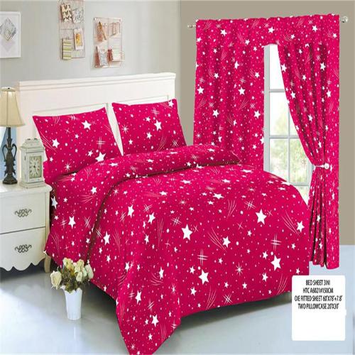 3in1 Bedsheet Set Butterfly Printed Home Living Bedding Bed Sheet Queen Size( 59" * 78")
