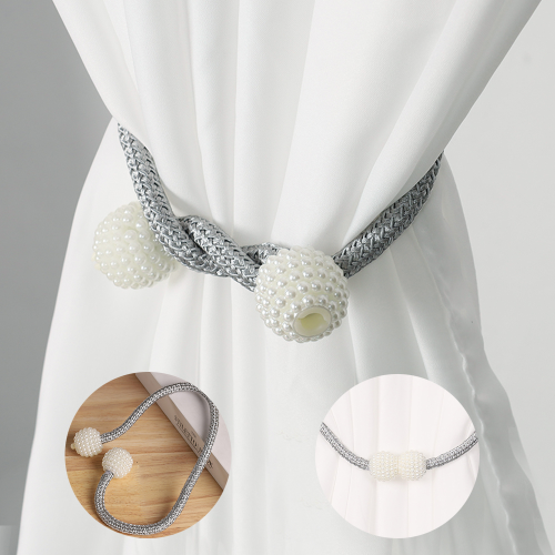 1PCS Magnetic Curtain Pearl Ball Curtain Tiebacks Tiebacks Clips Decorative Rope Hold Back Tie Curtain Decoration
