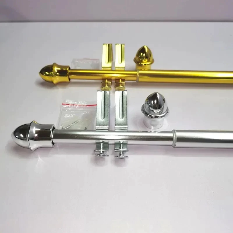 Adjustable Curtain Rod Extendable 70-120cm 120-210cm Gold Silver Durable Aluminum for Window